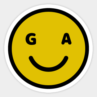 Georgia Smiley Face Sticker